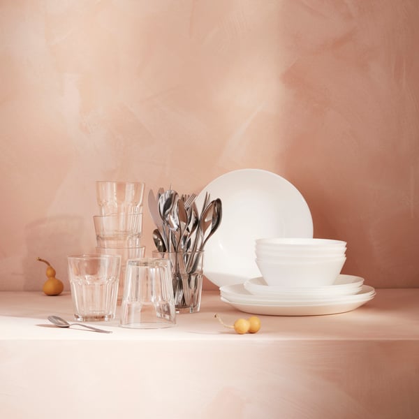 A MOPSIG 16-piece cutlery set in the kitchen